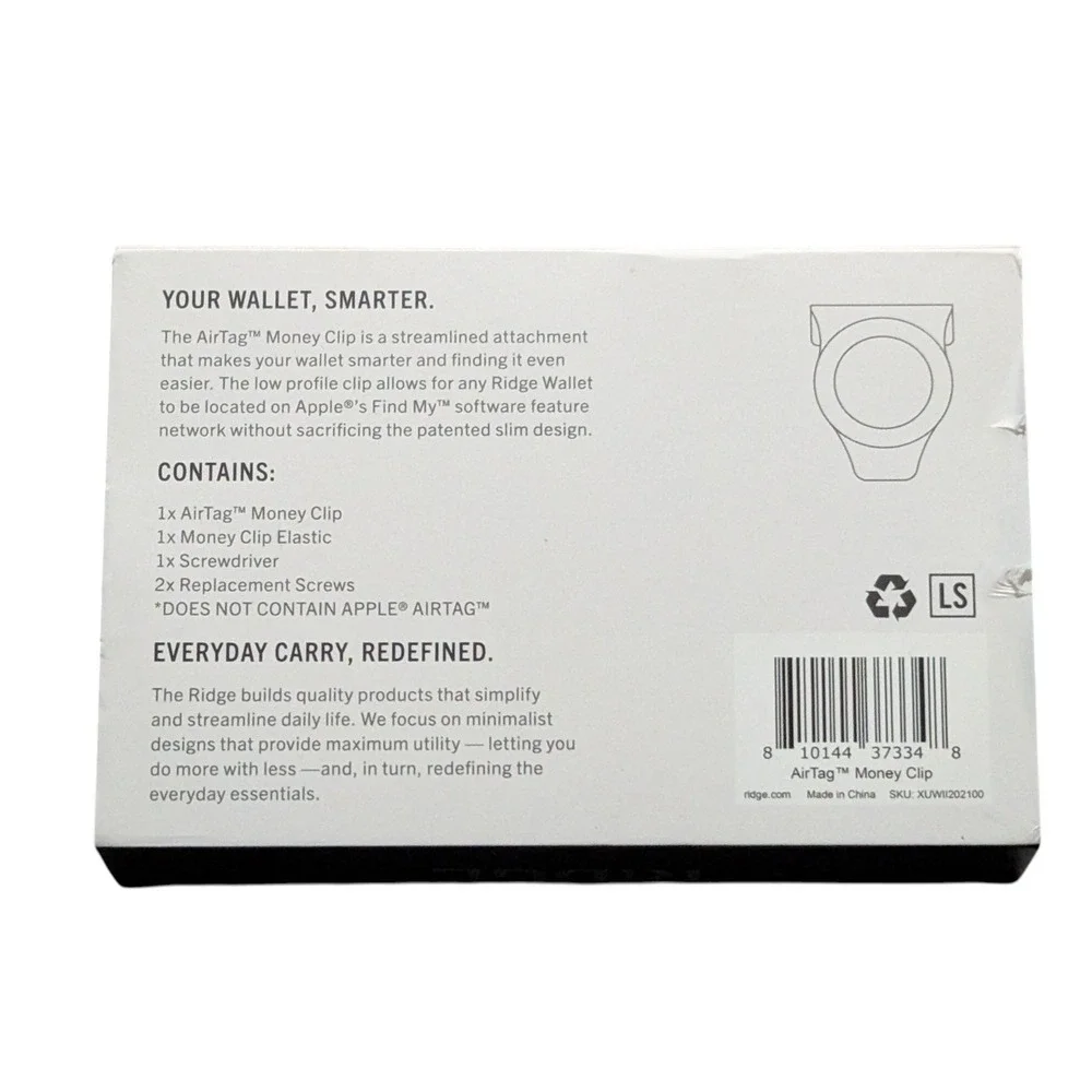 Oo4O The Ridge Men's Wallet AirTag Money Clip‎ Black OB Read⬇️